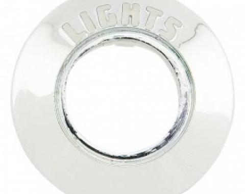 Ford Thunderbird Headlight Switch Bezel, Chrome With Clear Letters, 1960