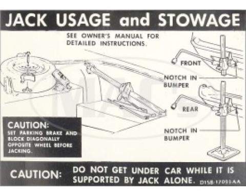 Jack Instructions, 1971 Thunderbird