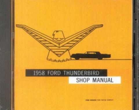 Shop Manual On CD, Thunderbird, Requires Windows To Use, 1958