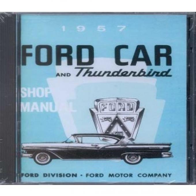 Shop Manual On CD, Thunderbird & Ford Passenger Cars, Requires Windows To Use, 1957