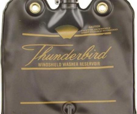 Ford Thunderbird Windshield Washer Bag, Black With Gold Letters, With Hinged Cap, 1966