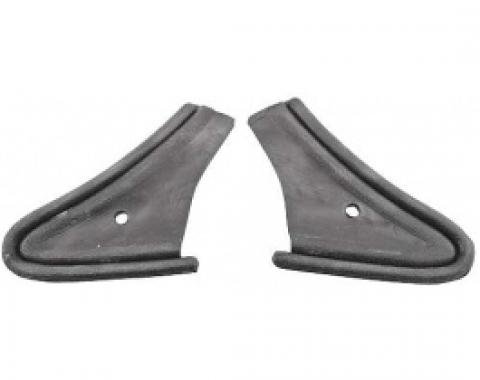 Ford Thunderbird Dash Pad Ends, Ears, Black Vinyl Clad Metal, 1962-63