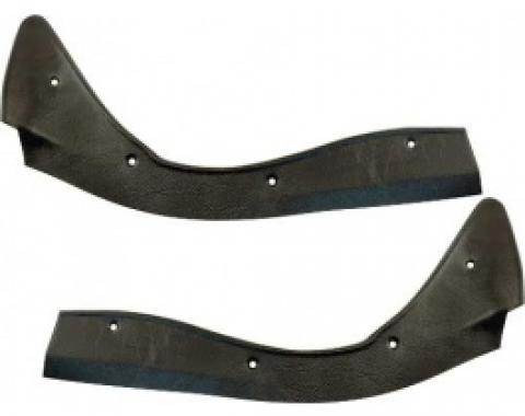 Ford Thunderbird Dash Pad End Plates, Black Vinyl Clad Metal, 1962-63