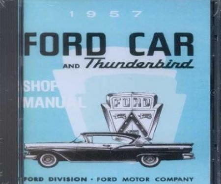 Shop Manual On CD, Thunderbird & Ford Passenger Cars, Requires Windows To Use, 1957