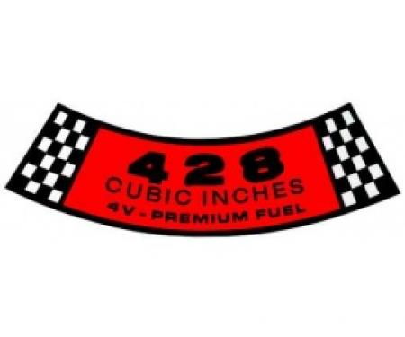 Air Cleaner Decal - 428 4V-Premium Fuel