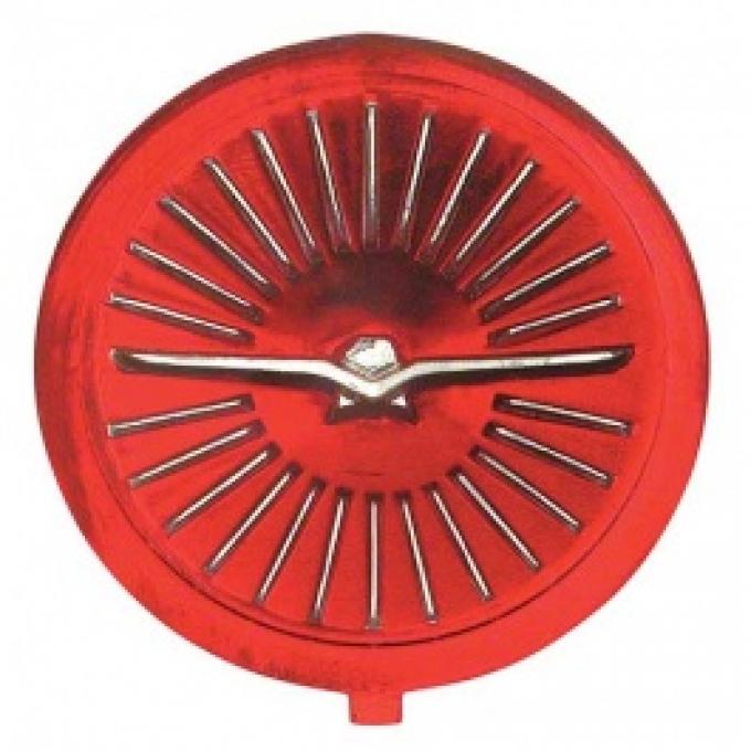 Ford Thunderbird Wheel Cover Center Emblem, Red Plastic, 2-1/4 Diameter, 1966