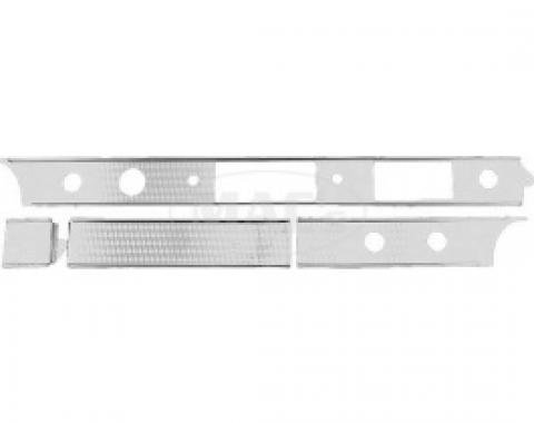 Ford Thunderbird Dash Trim Kit, 4 Pieces, Engine-Turned Aluminum, 1955-56