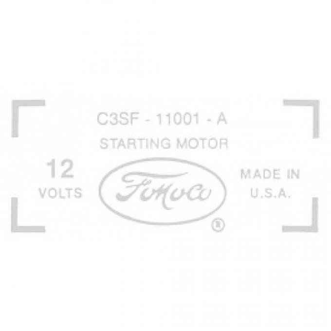 Ford Thunderbird Starter Decal, C3SF-11001-A, 1963-64