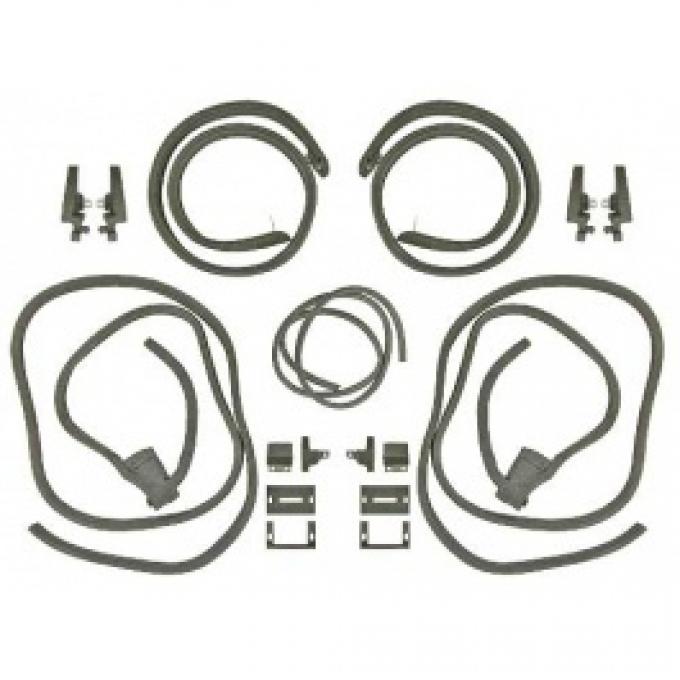 Ford Thunderbird Convertible Trunk Weatherstrip Kit, 17 Pcs, Splash Shield Not Inc, Before 2-15-1965, 1964-65