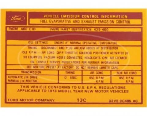 429 Emissions, 1973 Thunderbird