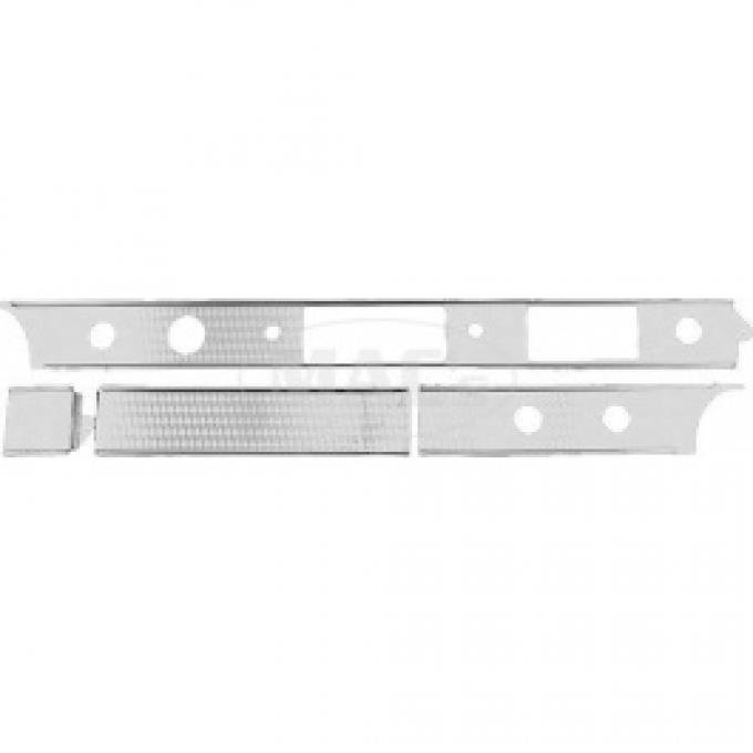 Ford Thunderbird Dash Trim Kit, 4 Pieces, Engine-Turned Aluminum, 1955-56