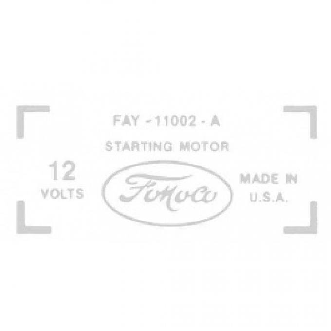 Ford Thunderbird Starter Decal, 430 V8, FAY-11002-A, 1959-60