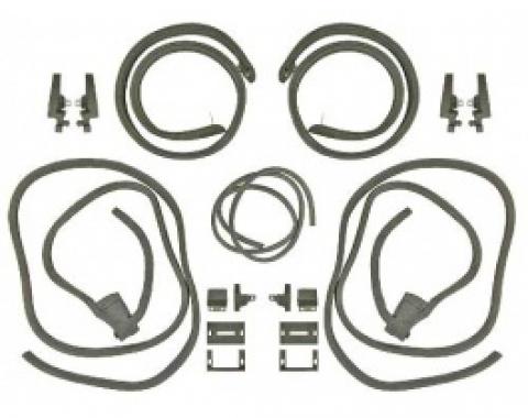 Ford Thunderbird Convertible Trunk Weatherstrip Kit, 17 Pcs, Splash Shield Not Inc, Before 2-15-1965, 1964-65