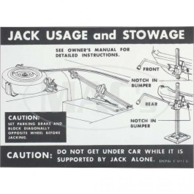 1970 Thunderbird Jacking Instructions