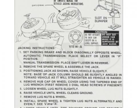 Jacking Instructions, 1975 Thunderbird