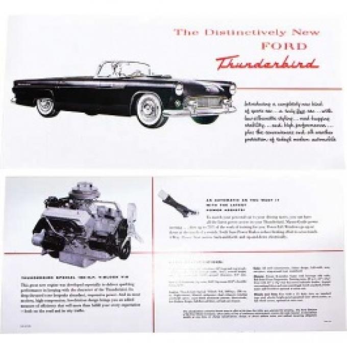 Ford Thunderbird Dealer Sales Brochure, Foldout Type, 1955