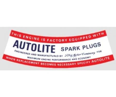 Ford Thunderbird Air Cleaner Decal, Autolite Spark Plug, 1963-64