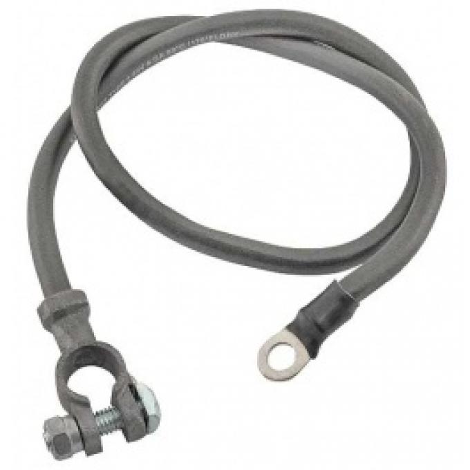 Ford Thunderbird Battery To Ground Cable, Black With Brass Plated Ends, 1956
