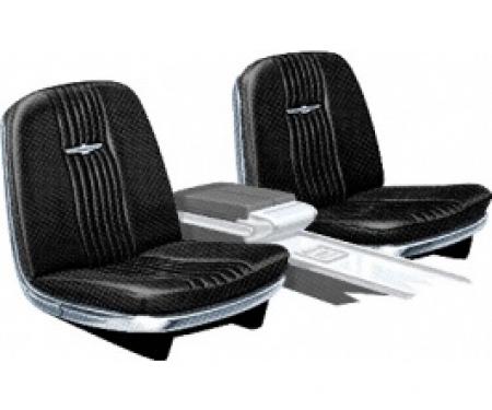 Ford Thunderbird Front Bucket Seat Covers, Vinyl, Black #23, Trim Codes 56 & 56A & 56B, Without Reclining Passenger Seat, 1964