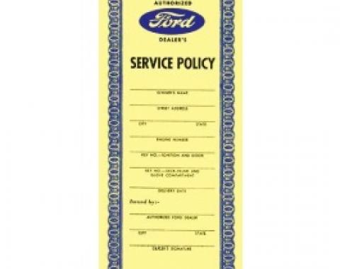 Ford Thunderbird Service Policy, 1955