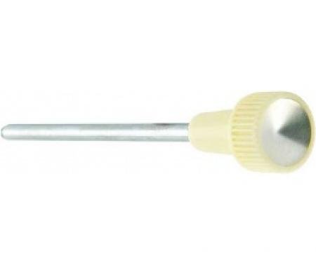 Ford Thunderbird Headlight Switch Knob And Shaft, White With Silver Insert, 1960