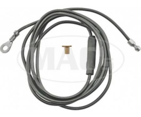 Ford Thunderbird License Plate Light Wire, 2 Black PVC Wires, 54 Long, Without Bracket, 1955