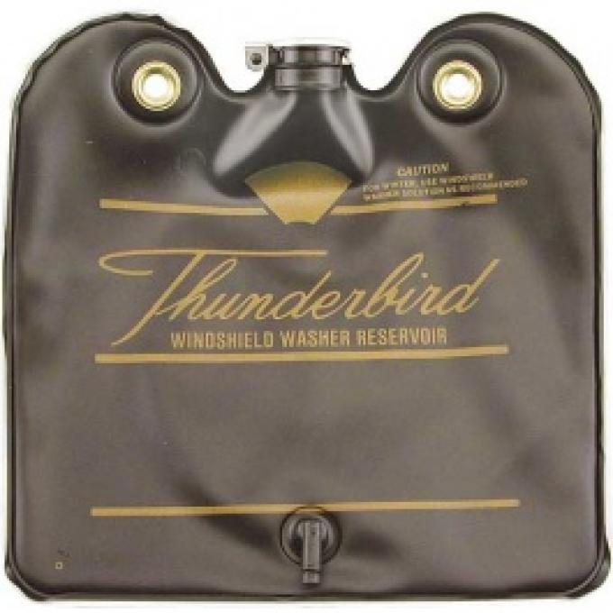 Ford Thunderbird Windshield Washer Bag, Black With Gold Letters, With Hinged Cap, 1966
