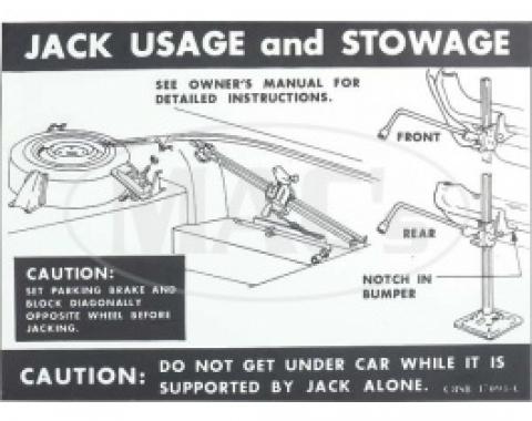 Jack Instructions Decal, 1968 Thunderbird