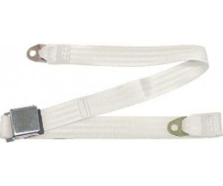 Seatbelt Solutions 1955-1966 Ford Thunderbird Lap Belt, 60" with Chrome Lift Latch 1800609000 | White