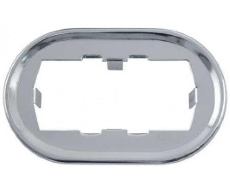 Ford Thunderbird Power Window Switch Backing Plate, Left, Cadmium Plated, For Double Switch, 1955-57