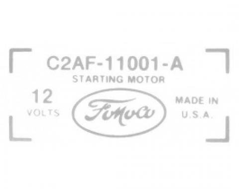 Ford Thunderbird Starter Decal, C2AF-11001-A, 1962-65