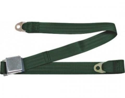 Seatbelt Solutions 1955-1966 Ford Thunderbird, Lap Belt, 60" with Chrome Lift Latch 1800605006 | Dark Green