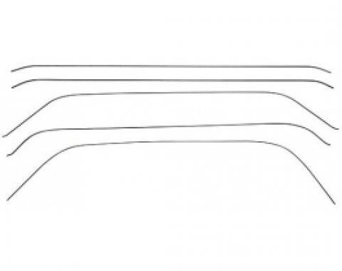 Ford Thunderbird Headliner Bow Set, 5 Pieces, For Tops Without Portholes, 1955-56