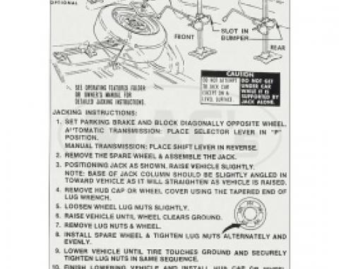 Jacking Instructions, 1973 Thunderbird