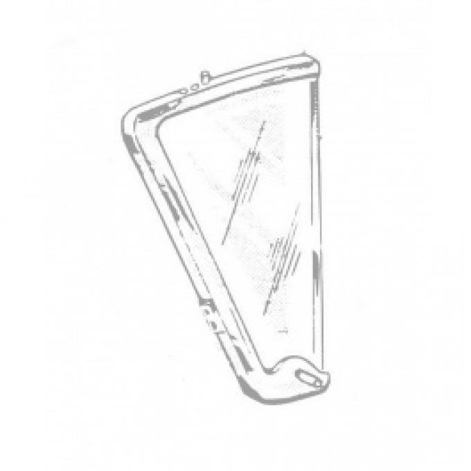 Vent glass - 58-60 Ford Thunderbird - Light grey, light smoke