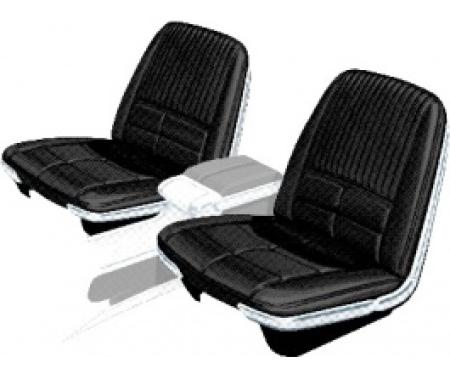 Ford Thunderbird Front Bucket Seat Covers, Vinyl, Black #23, Trim Code 26, Without Reclining Passenger Seat, 1966