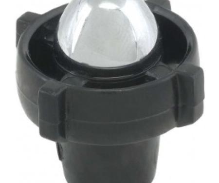 Ford Thunderbird Radio Knob, Black With Chrome D Shaft, 1957