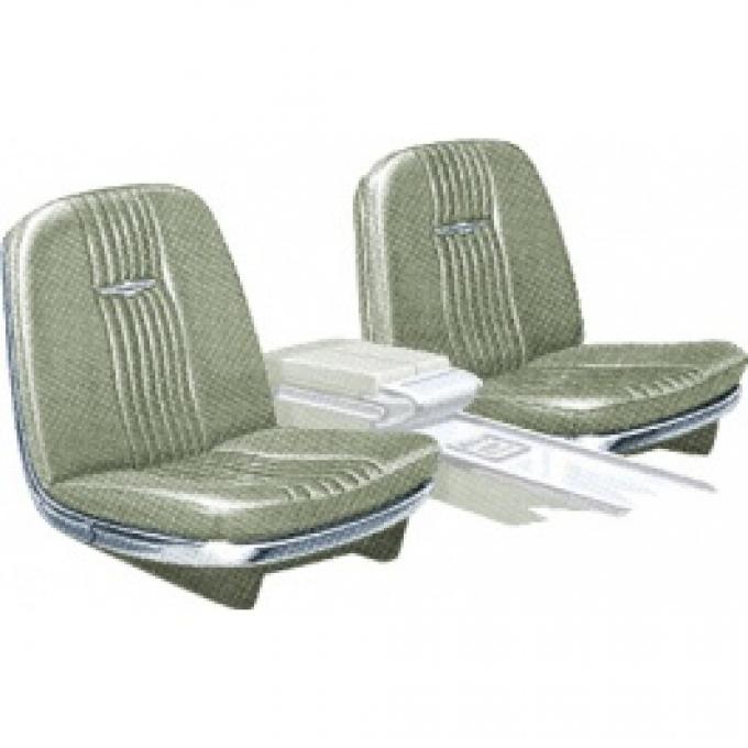 Ford Thunderbird Front Bucket Seat Covers, Vinyl, Light Ivy Gold (Green