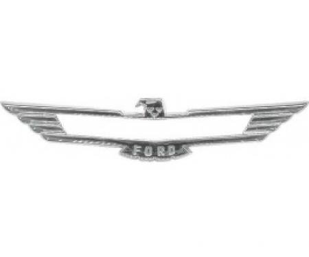 Ford Thunderbird Upper Grille Panel Nameplate Bezel, Chrome, 1956-57