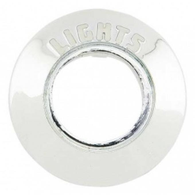 Ford Thunderbird Headlight Switch Bezel, Chrome With Clear Letters, 1960