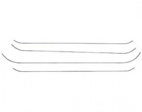 Ford Thunderbird Headliner Bow Set, 4 Pieces, For Tops With Portholes, 1956-57