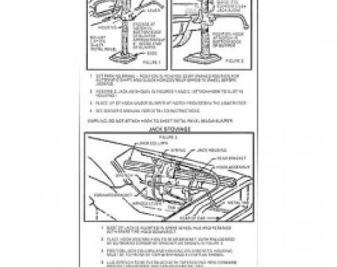 Ford Thunderbird Jack Instruction Decal, 1966