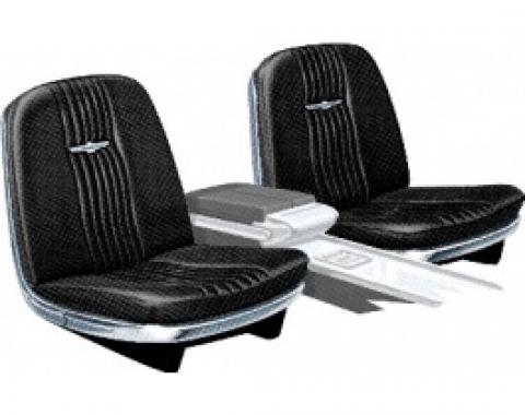 Ford Thunderbird Front Bucket Seat Covers, Vinyl, Black #23, Trim Codes 56 & 56A & 56B, Without Reclining Passenger Seat, 1964