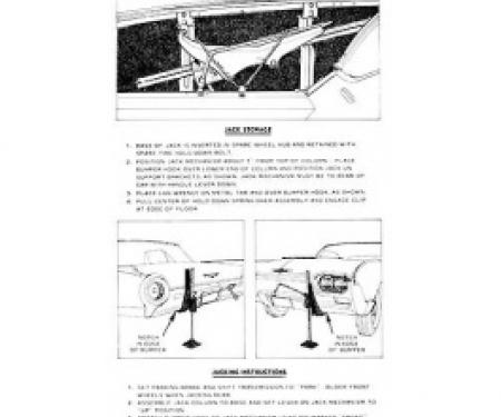 Ford Thunderbird Jack Instruction Decal, 1963