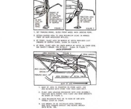 Ford Thunderbird Jack Instruction Decal, 1964