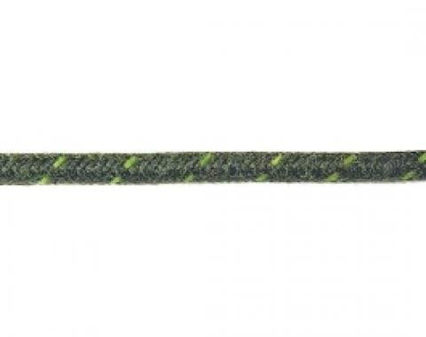 Bulk Wire, #16 Cloth Covered Primary Wire, Black With Green Tracer, Sold By The Foot