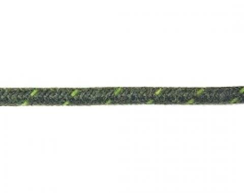 Bulk Wire, #16 Cloth Covered Primary Wire, Black With Green Tracer, Sold By The Foot