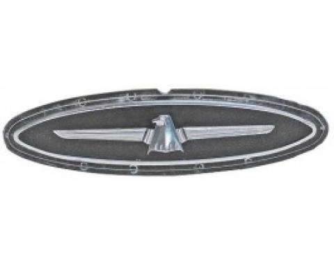 Ford Thunderbird Landau Bar Emblem, Chrome T-Bird On A Black Background, 1964