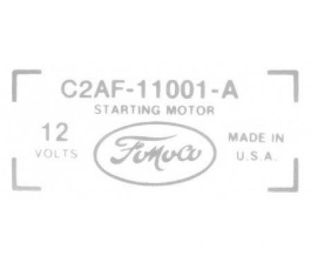 Ford Thunderbird Starter Decal, C2AF-11001-A, 1962-65