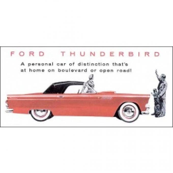 Ford Thunderbird Dealer Sales Brochure, Foldout, 4 Pages, 1955